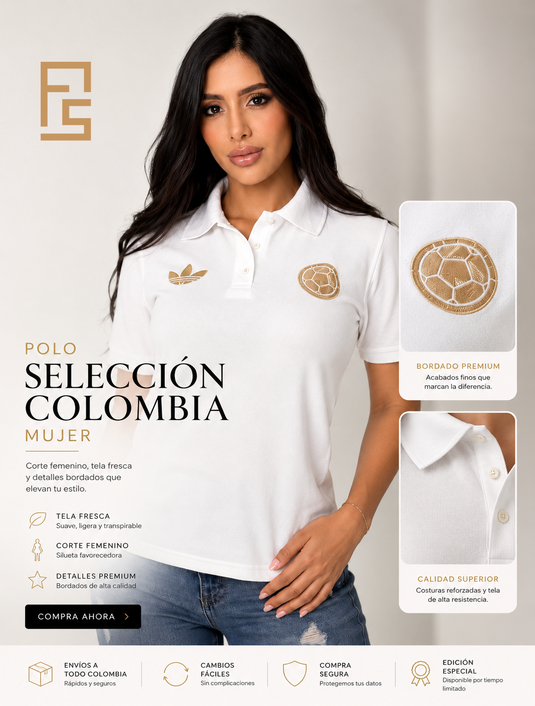Polo Seleccion Colombia Dama