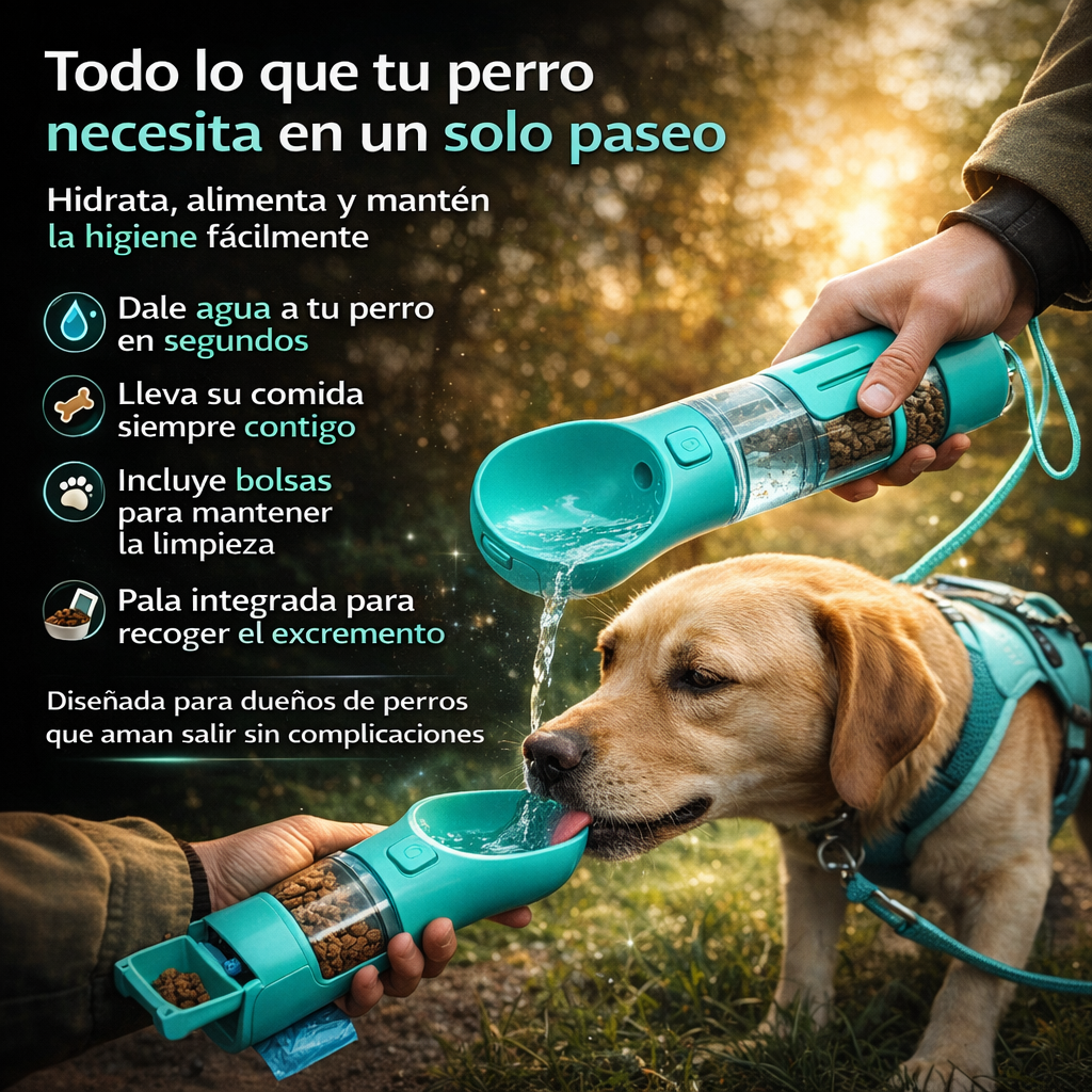 BOTELLA DE MASCOTAS MULTIFUNCIONAL