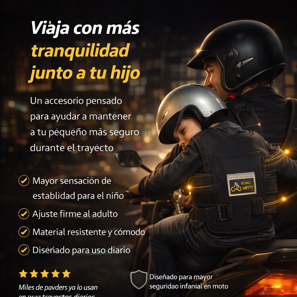 CHALECO DE SEGURIDAD PARA NIÑO MOTO
