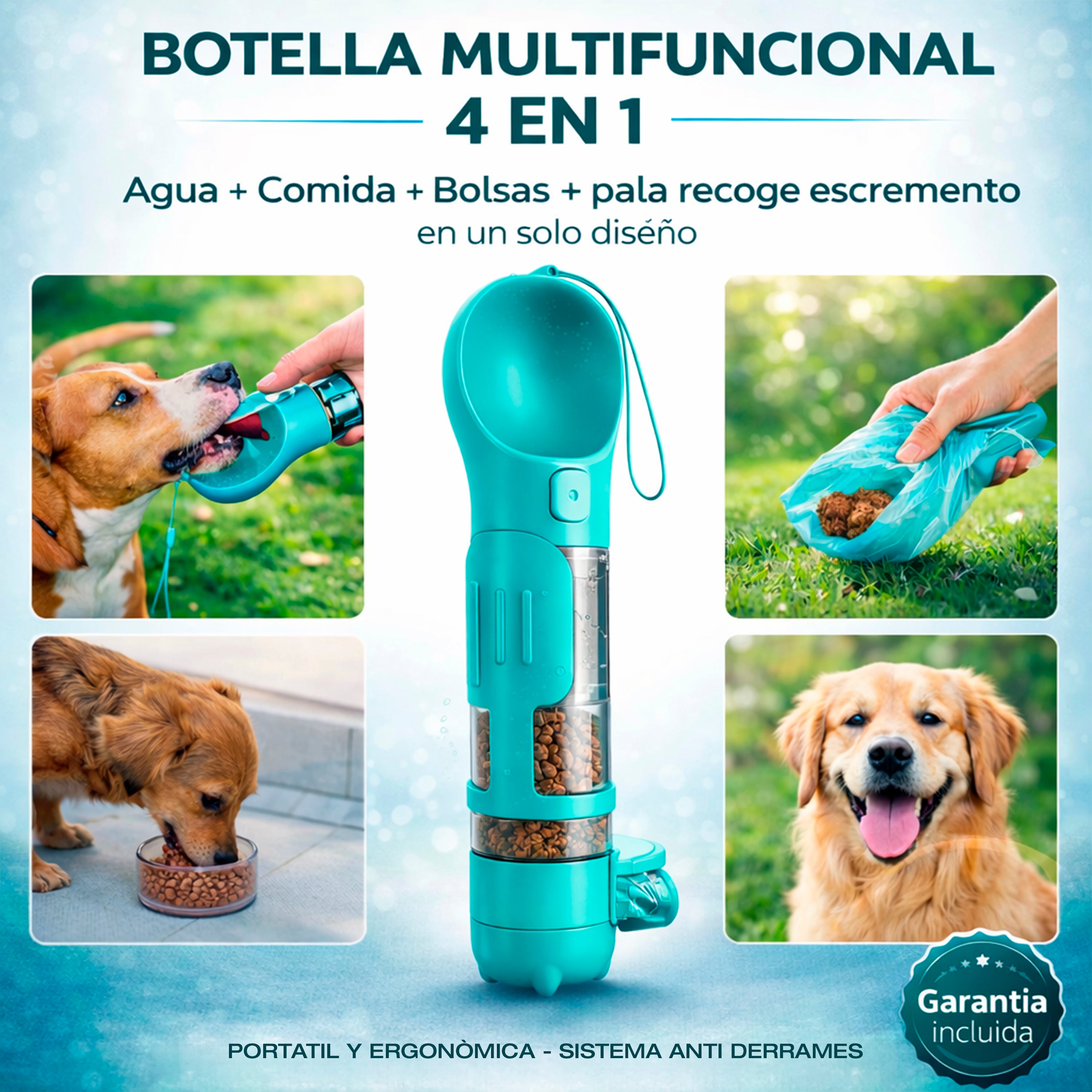 BOTELLA DE MASCOTAS MULTIFUNCIONAL