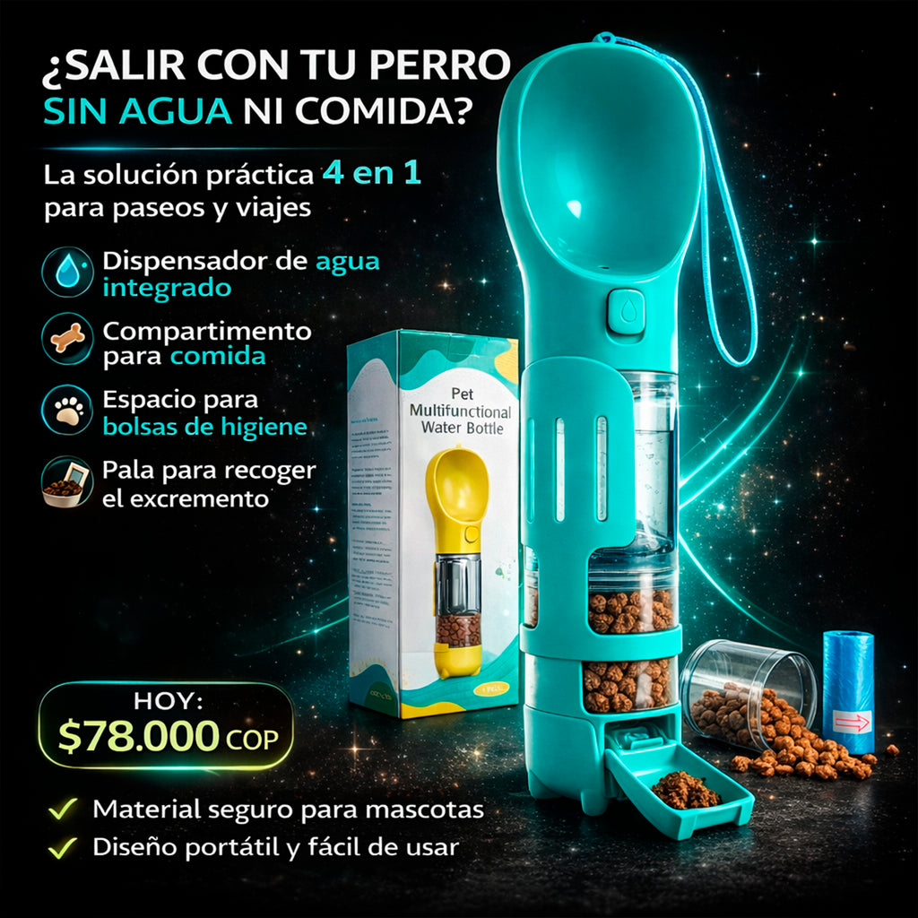 BOTELLA DE MASCOTAS MULTIFUNCIONAL